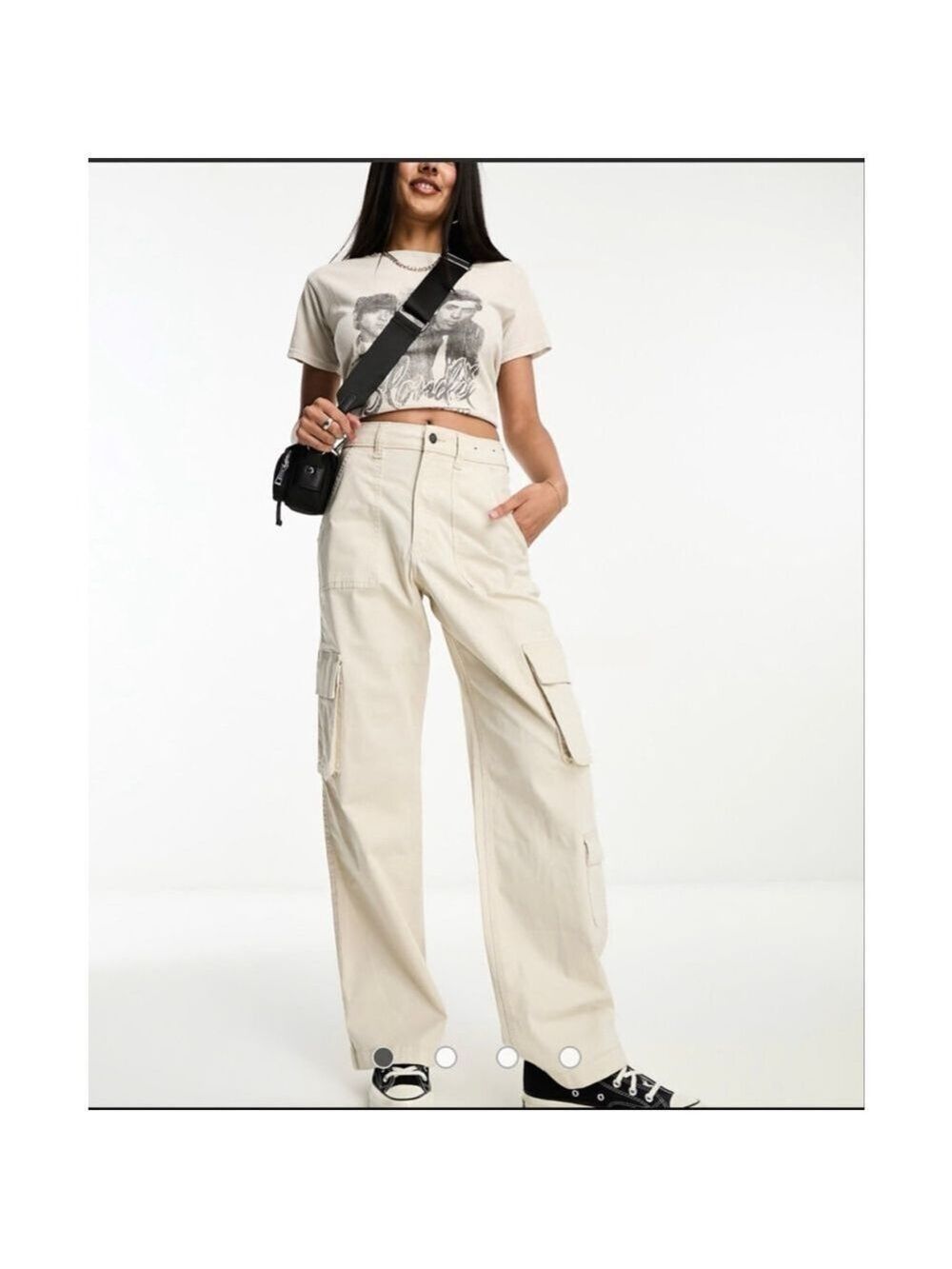 Hollister Beige Ultra High-Rise Baggy Wide Leg Cargo Pants Size 23R